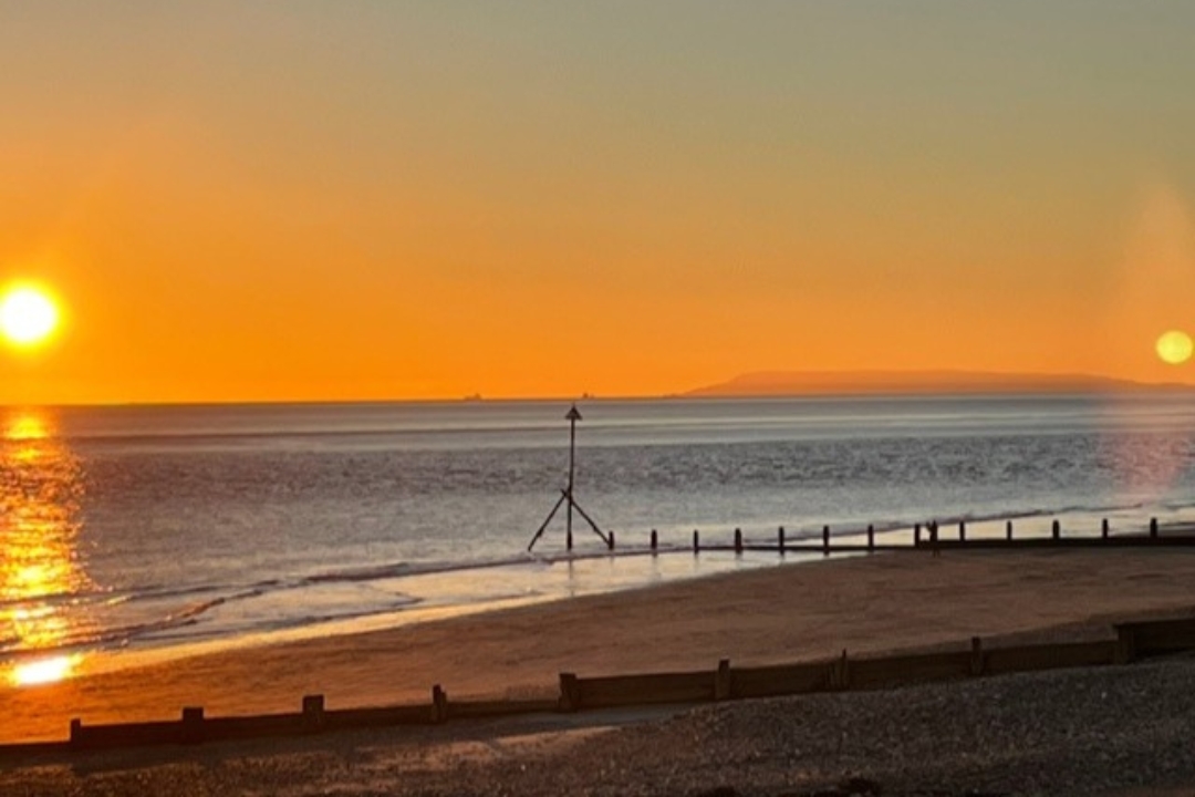 place to walk beach sunset